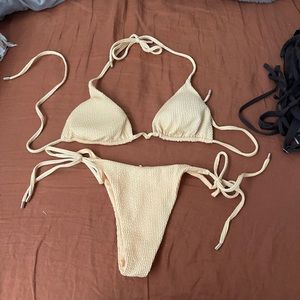 Monday swimwear yellow ribbed bikini